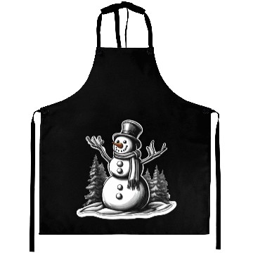 Discover Snowman / Winter / Snowflake / White / Frosti Aprons