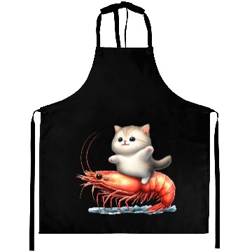 Discover Cat rides on shrimp Aprons