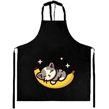 Discover Kitten Sleeping On A Banana Aprons