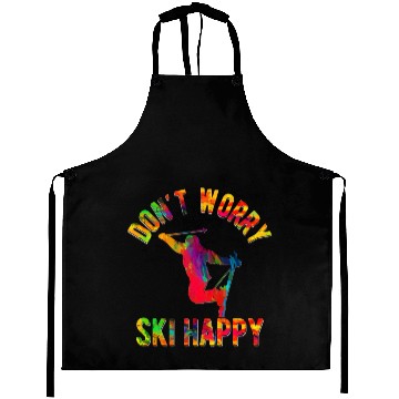 Discover Don't Worry Ski Happy Skiing Wintersport Aprons