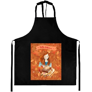 Discover "Hello Autumn - Cozy Reading Nook" Aprons
