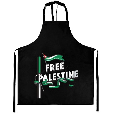 Discover I Love Free Palestine Flag Save Gaza Aprons