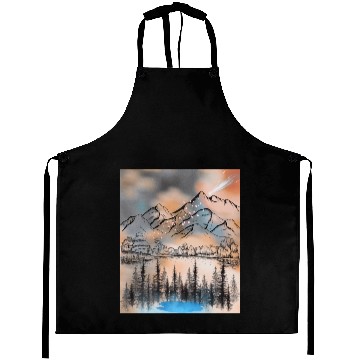 Discover "Autumn landscape Serenity" Aprons