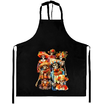 Discover Mexican Holiday Dia de Muertos Skeletons Selfie Aprons