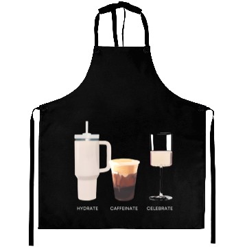 Discover Hydrate Caffeinate Celebrate Water Coffee Rose Aprons