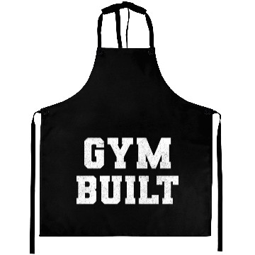 Discover Gym Built White Typography Aprons