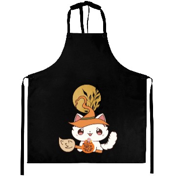 Discover "Kawaii Witch Cat - Trick or Treat" Aprons