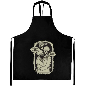 Discover Fun Skeleton Embrace Mutual Admiration Design Aprons