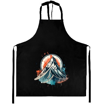 Discover A circular ink painting with mountains Aprons