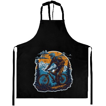 Discover Mountain Cycling poster Aprons