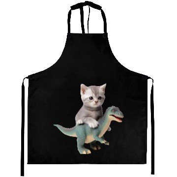 Discover Cute kitten rides on T-rex Aprons