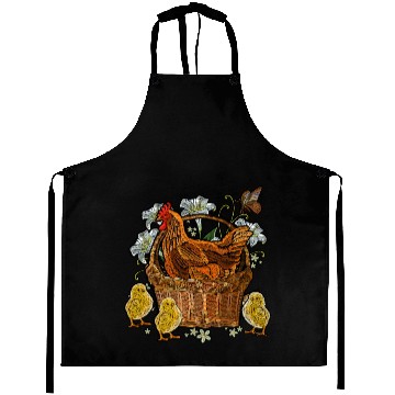 Discover Chickens Chicks Flower Basket Aprons