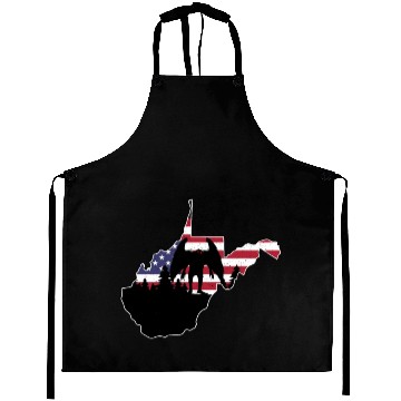 Discover Mothman USA Flag Map Cryptid Cryptozoology Aprons