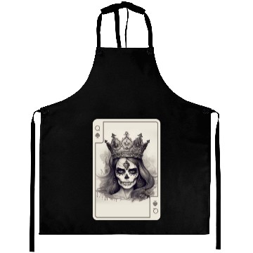 Discover Poker Cards Queen of Spades Creepy Gothic Aprons