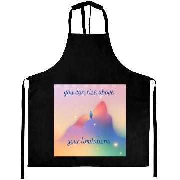 Discover Rise above your limitations inspirational positive Aprons
