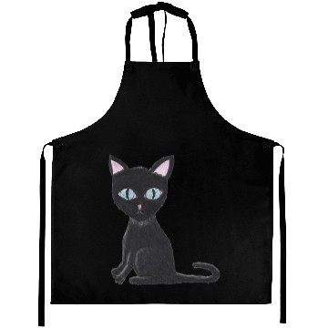 Discover Mortis the Mysterious Black Cat Aprons