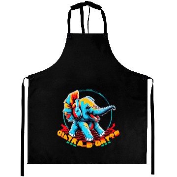 Discover Colorful elephant face Aprons