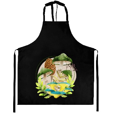 Discover Green and Brown Mushrooms Aprons
