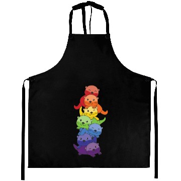 Discover Rainbow Flag Pride Lgbtq Cute Otter Stack Aprons