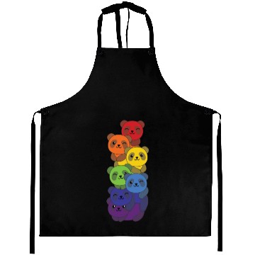 Discover Rainbow Flag Pride Lgbtq Cute Panda Stack Aprons