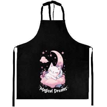 Discover Magical Dreams Sleeping Cat Unicorns Pastel Moon S Aprons