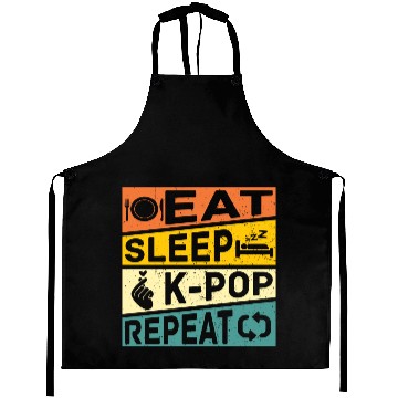 Discover Eat Sleep K Pop Repeat Retro K Pop Aprons