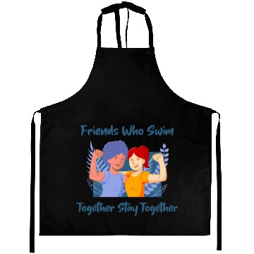 Discover Friends Who Swim Together Stay Together Aprons