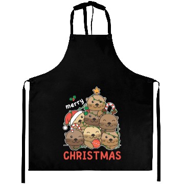 Discover Otter Christmas Tree Merry Christmas Aprons