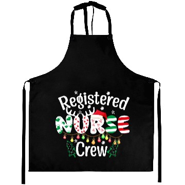 Discover Registered Nurse Crew Christmas day funny Register Aprons