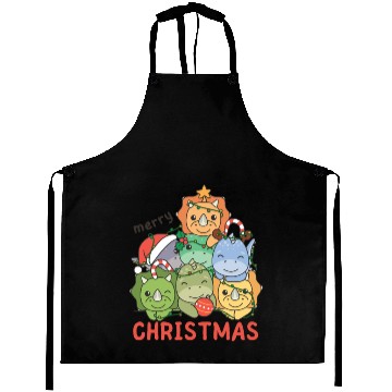Discover Dinosaur Christmas Tree Merry Christmas Aprons