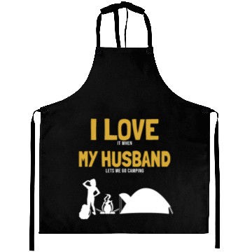 Discover I love my Husband Camping Campgrounds Glamping Aprons