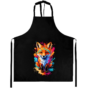 Discover Fox Colourful - Cute Fox - Forest Animal Baby Fox Aprons