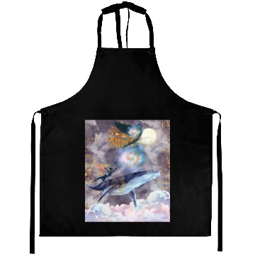 Discover Whale's Celestial Journey Aprons