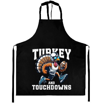 Discover Turkey Touchdowns Football Thanksgiving Aprons