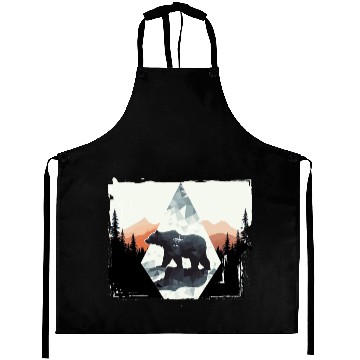 Discover Abstract bear in the mountains Aprons