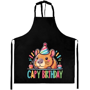 Discover Capybara Capy Birthday Pun Happy Birthday Aprons