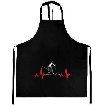 Discover Heart Beat Skiing Winter Sports Ski Lover Aprons