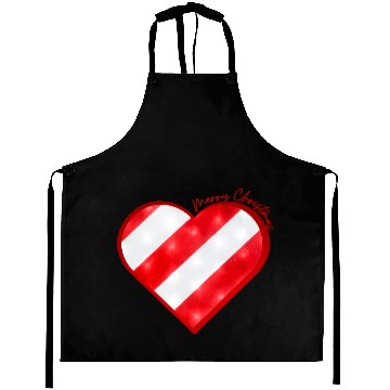Discover Merry Christmas, Candy Cane Heart Aprons