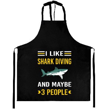 Discover 3 People Shark Diving Diver Aprons