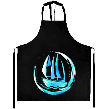 Discover Sailing gift for sailing boat, captain, holiday Aprons