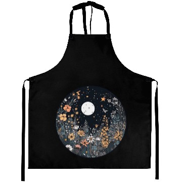 Discover Midnight Sky Aesthetic Meadow Flower Garden Graphi Aprons