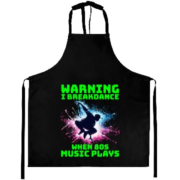 Discover 80s Breakdancer Silhouette - Neon Dance Moves Aprons