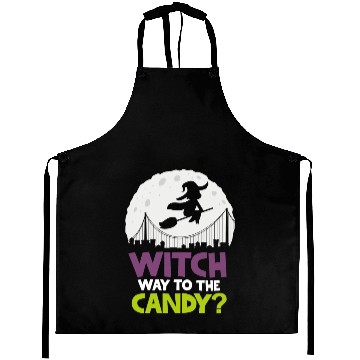 Discover Witch Way To The Candy Halloween Aprons