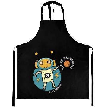Discover Robot Love Basketball Aprons