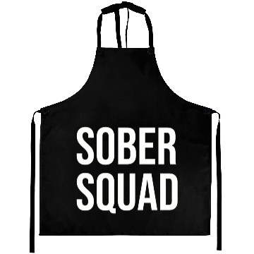 Discover Sober Squad white lettering solid Aprons