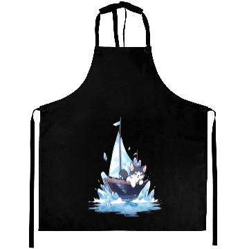 Discover Ice Sailing Cat Kitten Ice Sailor Ice Boating Aprons