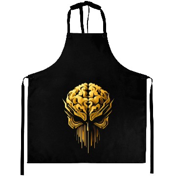 Discover Gold skull brain head Aprons