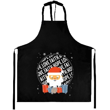 Discover Faith Hope Love Religious Family Christmas Santa Aprons