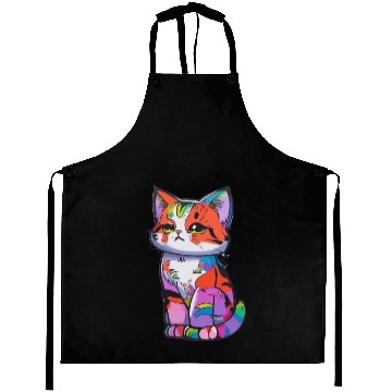 Discover Colorful Cute cat for cat Lovers Aprons