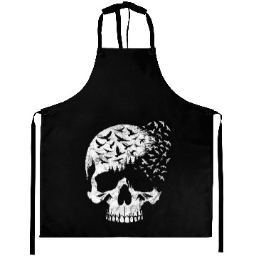 Discover Vintage Skull Graphic Halloween Gothic Emo Aprons